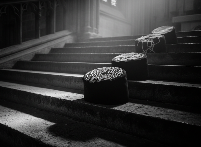 Poduszka do medytacji na schodach kaplicy